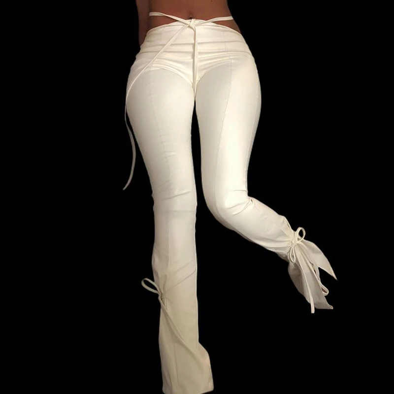 white flare leggings