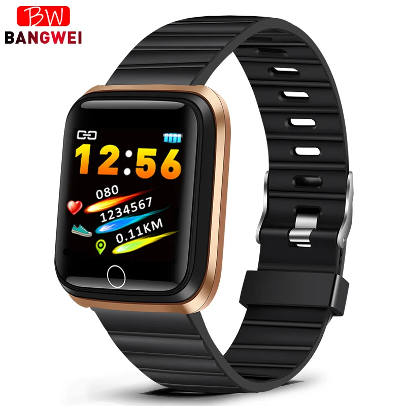 Rose gold black Новые смарт-часы для мужчин wo мужской монитор сердечного ритма устройство слежения за кровяным давлением фитнес-трекер спортивные водонепроницаемые умные часы для Iphone+ коробка - Цвет: Rose gold black