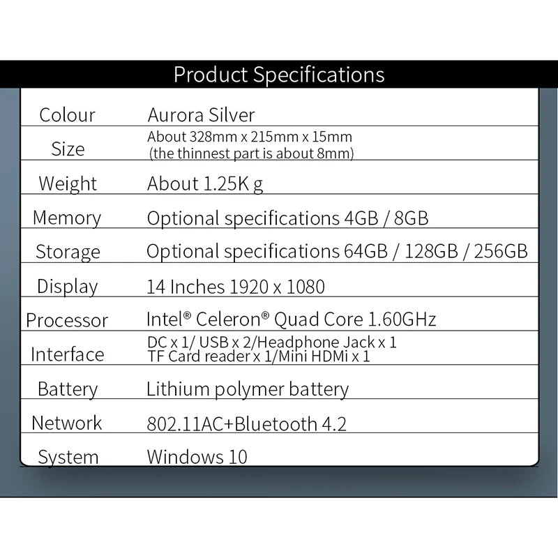 Jumper Ezbook S4 ноутбук 14 дюймов Fhd Безель без Ips экран тонкий 8 Гб Ram 256 ГБ Rom Intel Celeron J3160 двухдиапазонный Wifi Нет