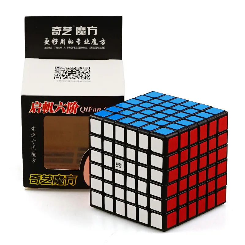 Волшебный куб-головоломка QiYi QiFan S 6x6x6 Cubo Magico, профессиональный скоростной куб, развивающие твист, мудрые игрушки, чемпион, соревновательный куб - Цвет: Черный