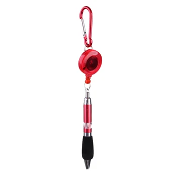 

Retractable Ballpoint Pen Golf Scoring Pocket Pen with Badge Reel Carabiner - Random Color