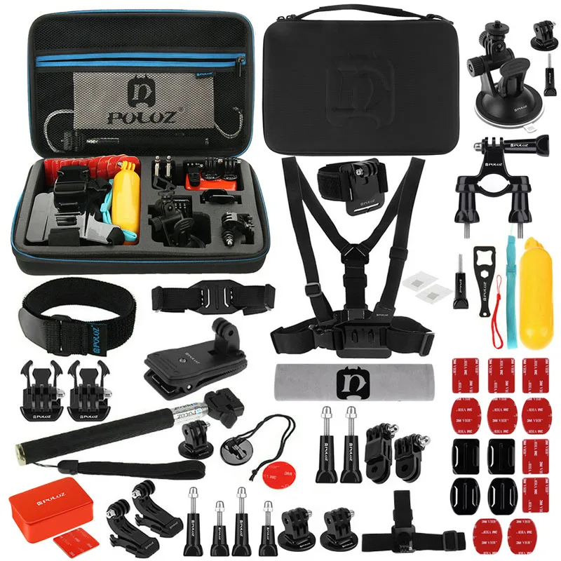 

53 in 1 Accessories Ultimate Combo Kits for GoPro Action Camera kit Sport Camera Set Case Tripod Moun Tripod Adapters For Cam