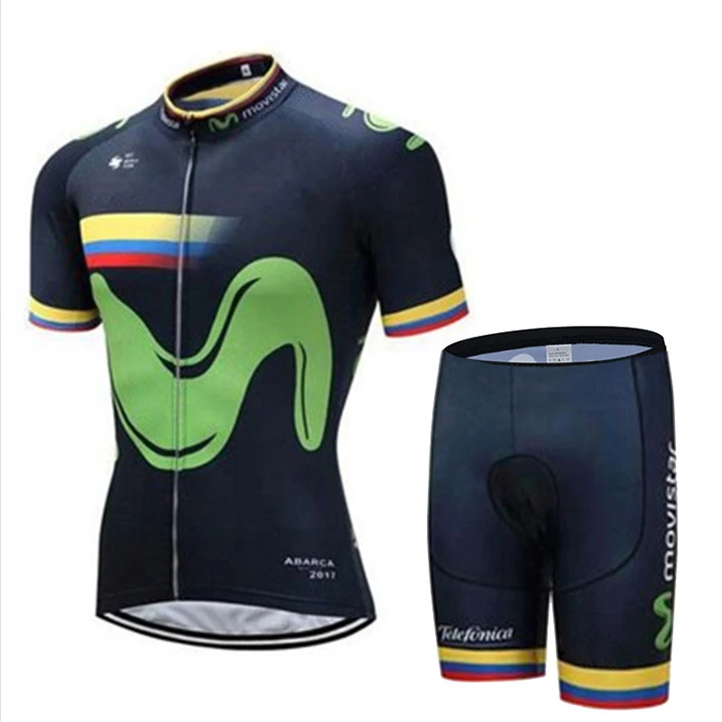 Movistar велосипедные майки набор одежды Ropa Ciclismo с коротким рукавом мужские летние MTB велосипедная одежда - Цвет: 6