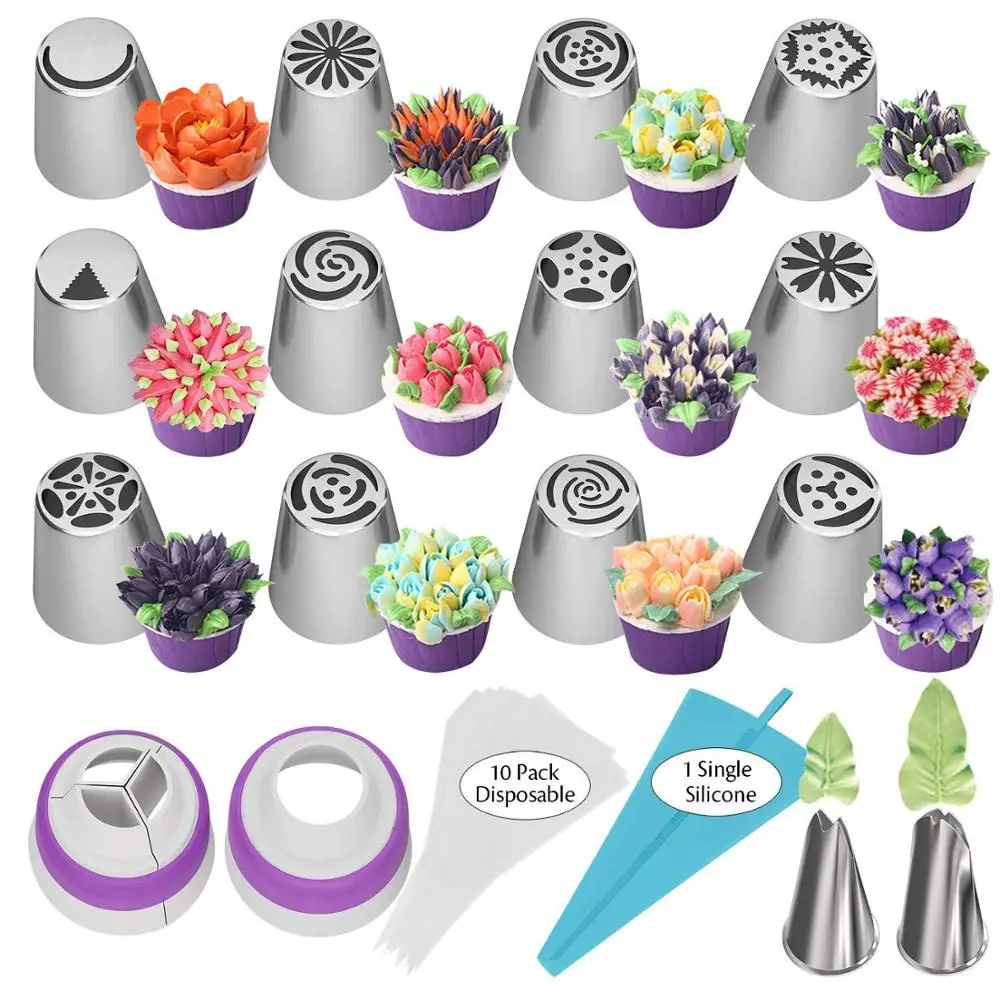 

27 PCS/Set Cake Nozzle Set Cake Pastry Bag Candy Nozzle Cream Nozzle Baking Tool Set Cake Tool Cake Decorating Tools