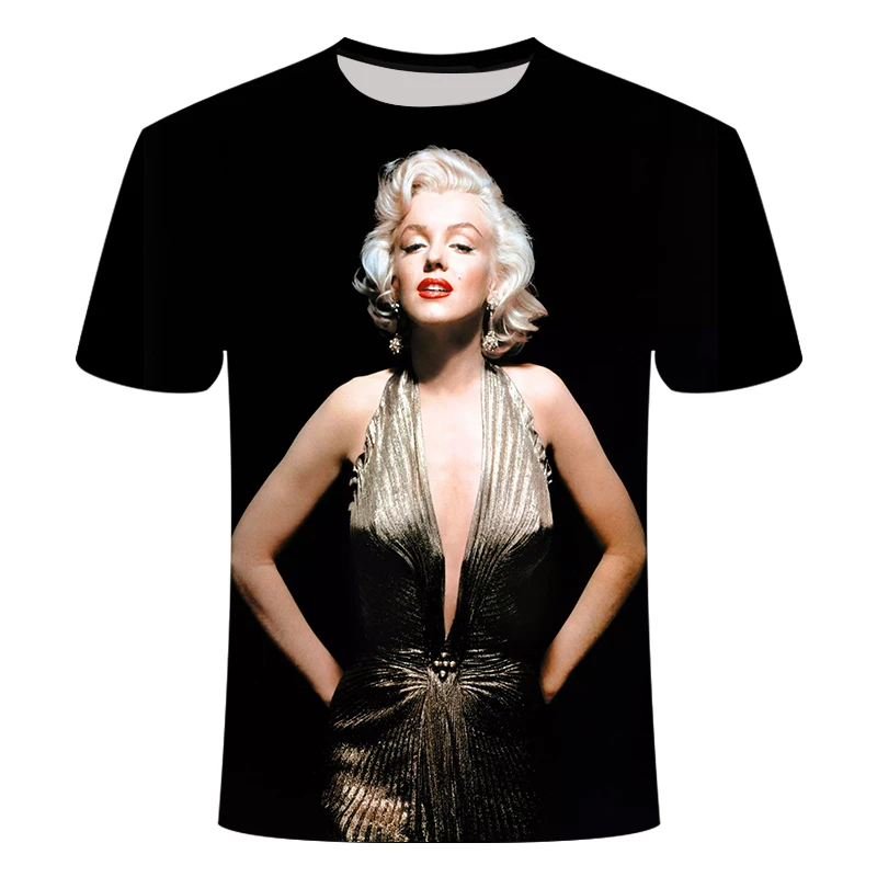 2019 New Own Design Men's T shirt 3D Ultra-clear Marilyn Monroe Tshirt Print  Harajuku Tops Tee Short Sleeve Fitness t-shirt