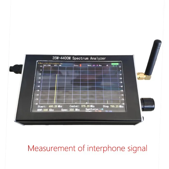 35M-4.4GHz 스윕 간단한 스펙트럼 분석기 신호 발생기, 추적 소스 + 4.3 인치 LCD + 금속 케이스 포함, 무료 배송