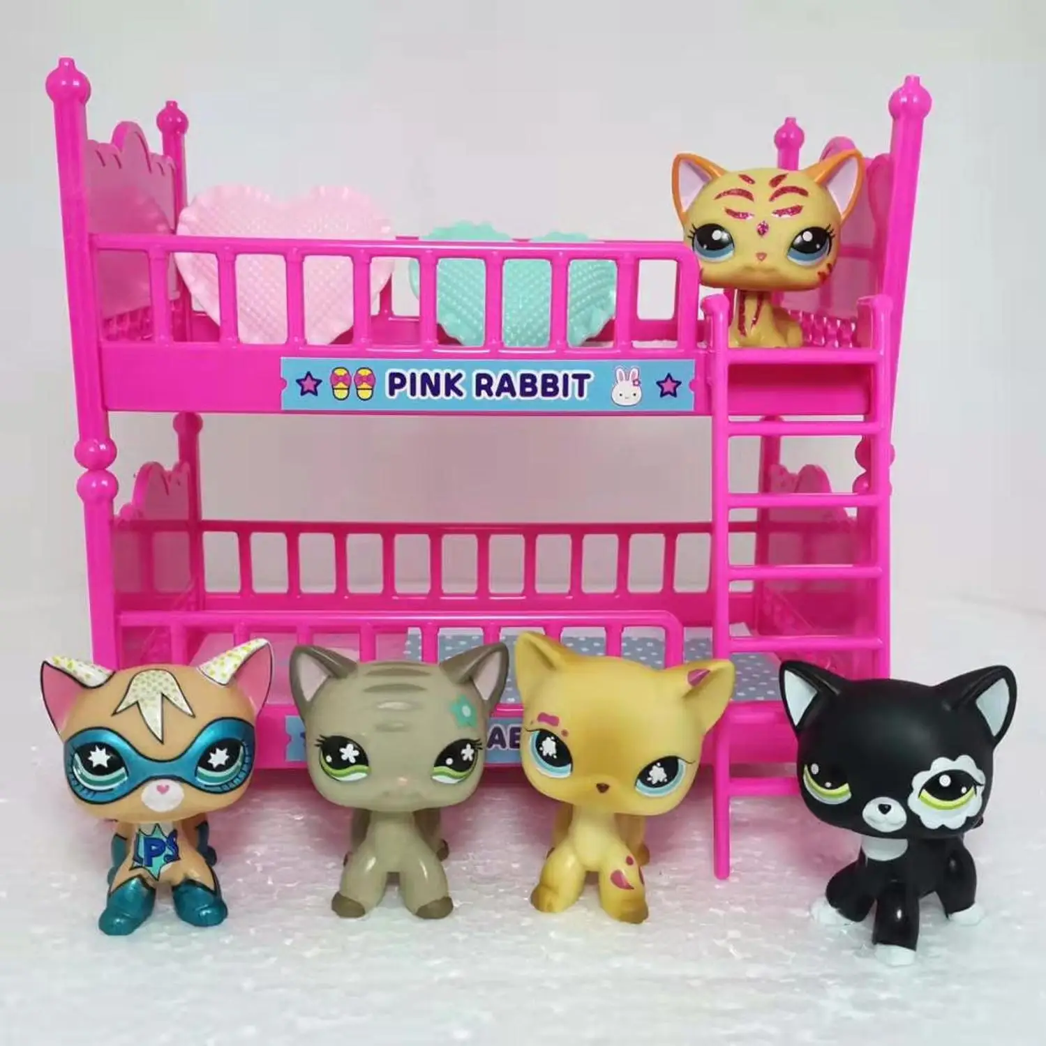 5 шт./пакет Редкие Littlest животных lps магазин милые короткие волосы кошка набор двуспального постельного игрушки для детей, подарок