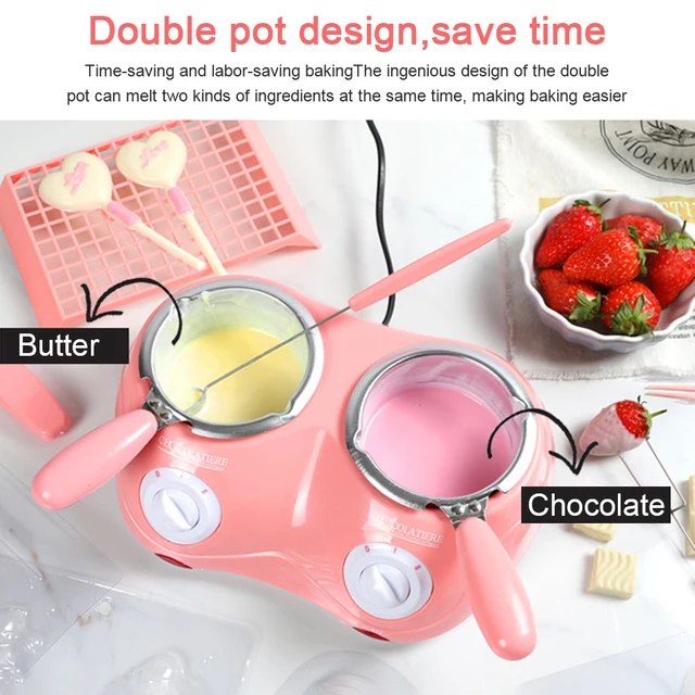 Electric Chocolate Melting Pot DIY Scented Candle Soap Butter Heating Candy Wax With Mold Chocolate Fundir Machine Kitchen Tool 2