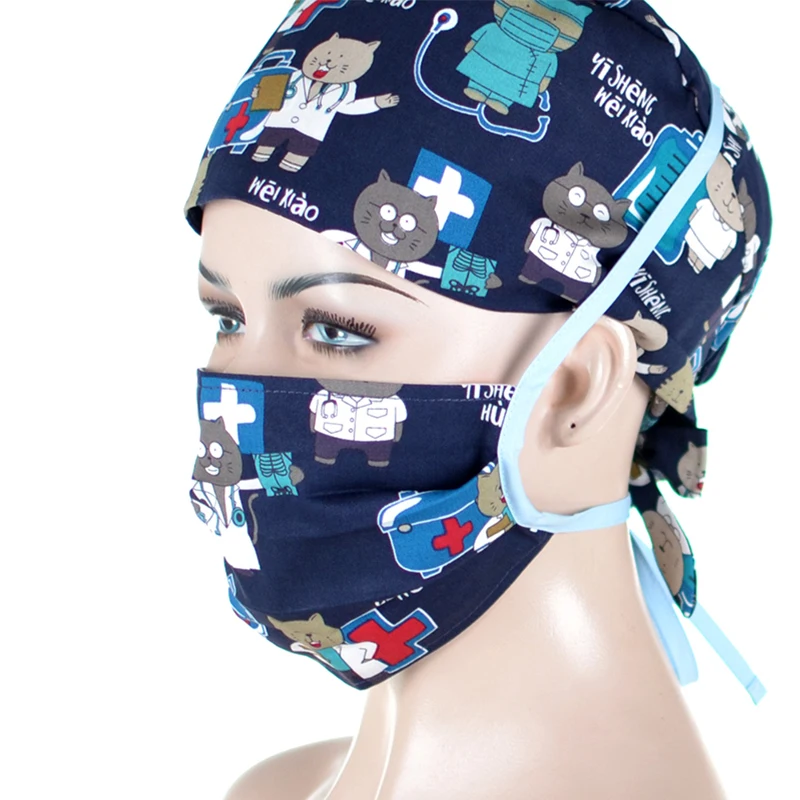 Зубной стоматолог медицинские маски хирургический скраб-маска хлопок Регулируемое Качество больничные или рабочие маски ремни стоматолога