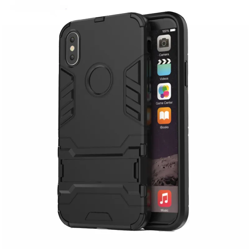 Роскошный противоударный держатель Чехол на iphone X XR XS Max чехол полное покрытие для iphone 6 6s 7 8 PLus кронштейн чехол
