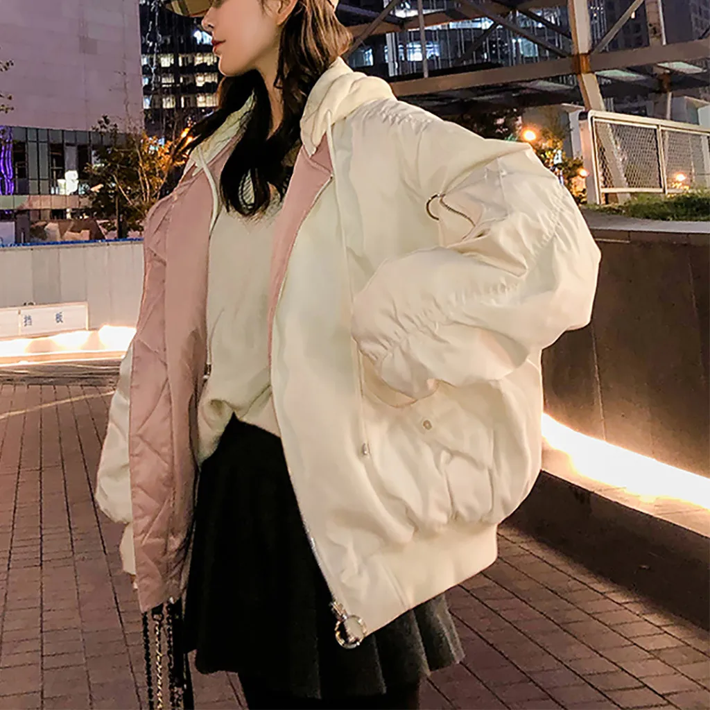 Womail harajuku Повседневная плотная теплая куртка короткое пальто с капюшоном осенне-зимняя верхняя одежда veste femme printemps ropa mujer