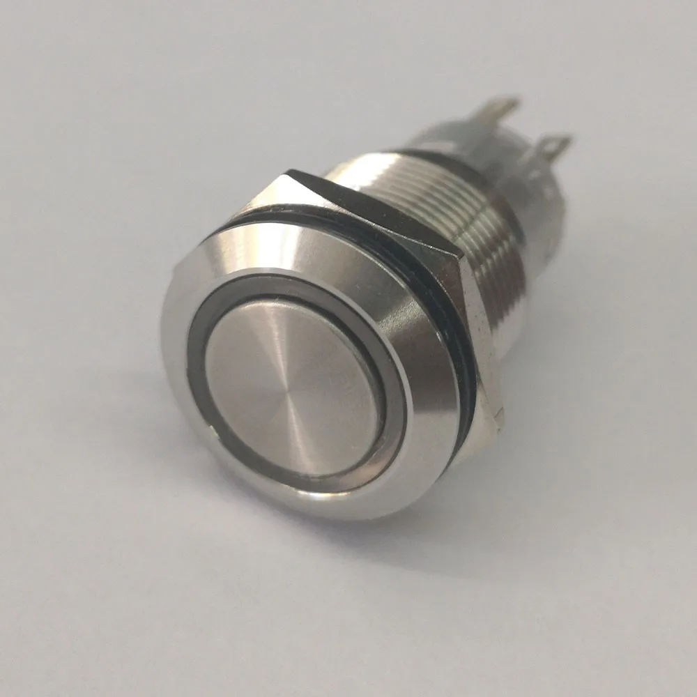 

19mm 220V White led 1NO1NC self locking fixation Electric Metal Waterproof Switch