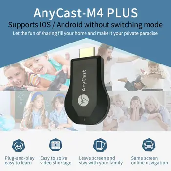 

For AnyCast M4 Plus Wireless WiFi Dongle Receiver 1080P Display HDMI Media Video Streamer Switch-free TV Stick DLNA Airplay