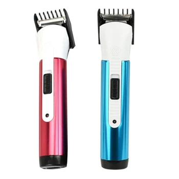 

2Pcs Mini Portable Electric Hair Clipper Cordless Rechargeable Hair Trimmer Beard Shaver EU Plug - Pink & Blue