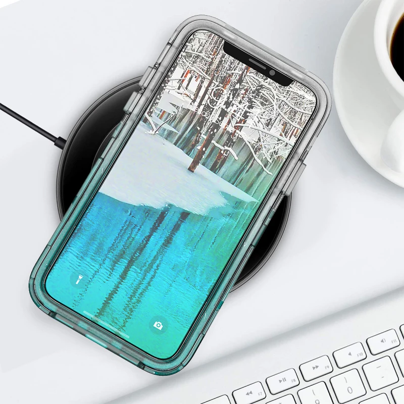 Роскошный градиентный чехол для iPhone 7, 8, 6, 6s Plus, XR, X, Xs, чехол, прозрачный Жесткий ПК Бампер, чехол 3 в 1, силиконовый прозрачный Чехол