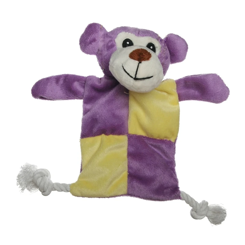 Фиолетовый Смешная собака кошка пищащая плюшевая игрушка мягкая Нетоксичная Pet Жевательная молярная интерактивная игрушка в форме животного веревка из хлопка для собак Чистящая игрушка для зубов - Цвет: Фиолетовый