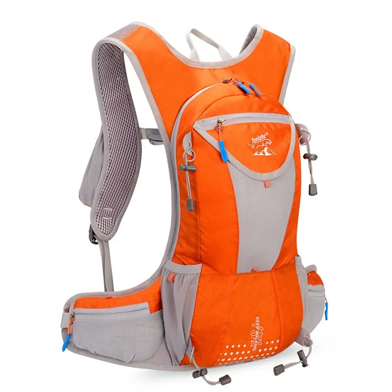Waterproof Bicycle Bag Backpack Marathon Running Cycling Climbing Hydration Backpack Breathable 15L Ultralight Bike Water Bag - Цвет: Orange