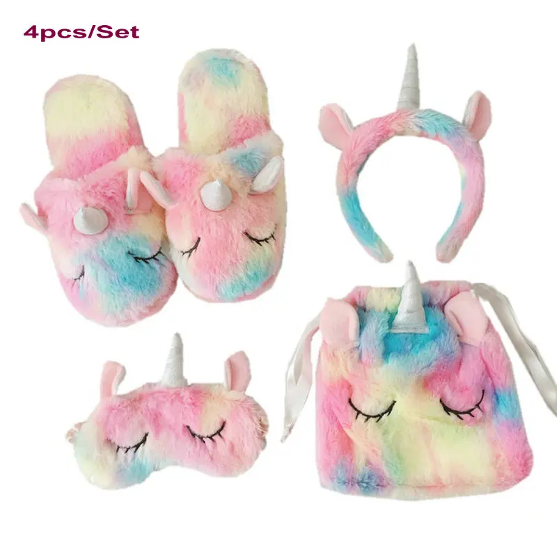 4pcs/set fantastic rainbow plush unicorn toy Ice cream colourful unicorn horn party headband sleeping eye mask toys fanstastic fantastic beasts the crimes of grindelwald