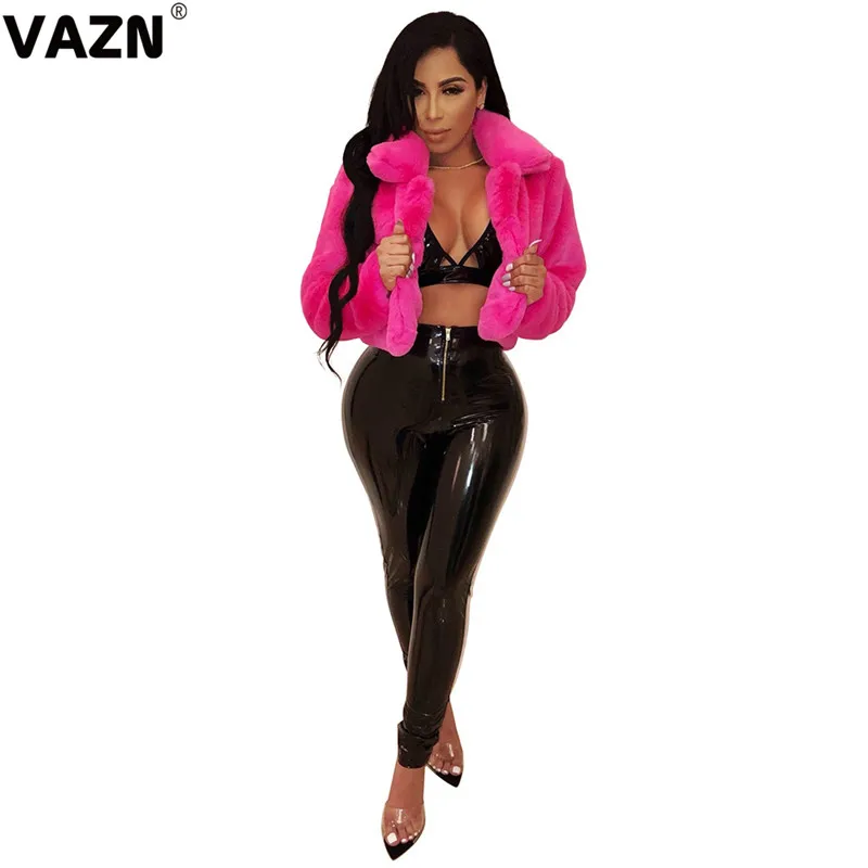VAZN OMF5078 новая зимняя одежда наивысшего качества Сексуальная тяжелая промышленность Мода сплошной длинный рукав толстый Pur Теплый Дикий Джокер женская короткая верхняя одежда
