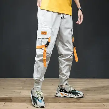 

Men's Solid Color Loose Casual Overalls Fashion Teen Large Size Multi-pocket Nine-pointed Beam Harem Pants