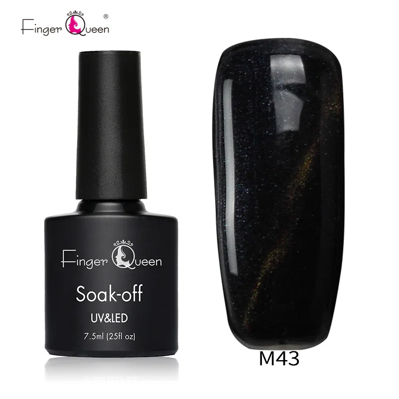 M43 Fingerqueen 7,5 мл кошачий глаз долговечный гель для ногтей Магнитный замачиваемый Светодиодный УФ-гель для ногтей Магнитный 48 цветов Гель-лак - Цвет: M43