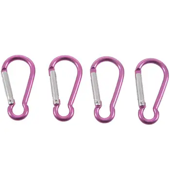 

Hot-Camping Bottle Key Bag Holder Carabiners Hooks Clip 5cm Long 4 Pcs Pink