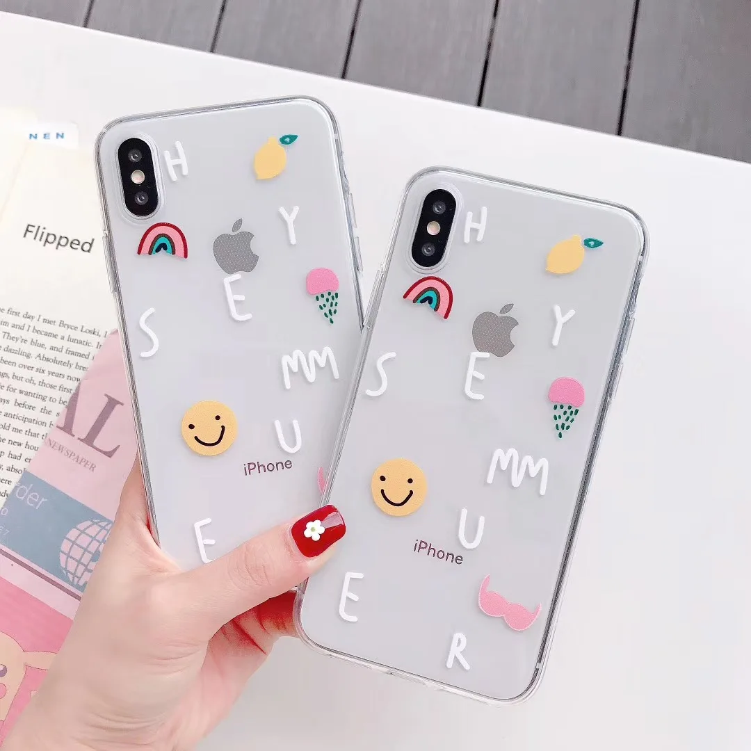 INS super fire милый инновационный чехол для телефона с радужным смайликом iphone Xs MAX XR X 6