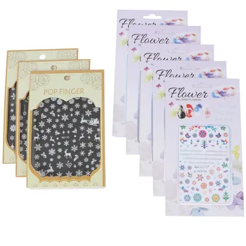 

8 Sheets Nail Art Christmas Manicure Stickers Festive Snowflake Cartoon Holiday DIY Nail Decals Nail Decor Stickers
