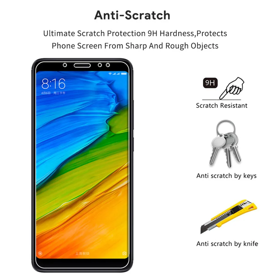 Закаленное стекло с полным покрытием для Xiaomi Redmi 4X 5 5A Plus 6 6A S2 3 шт. защитная пленка