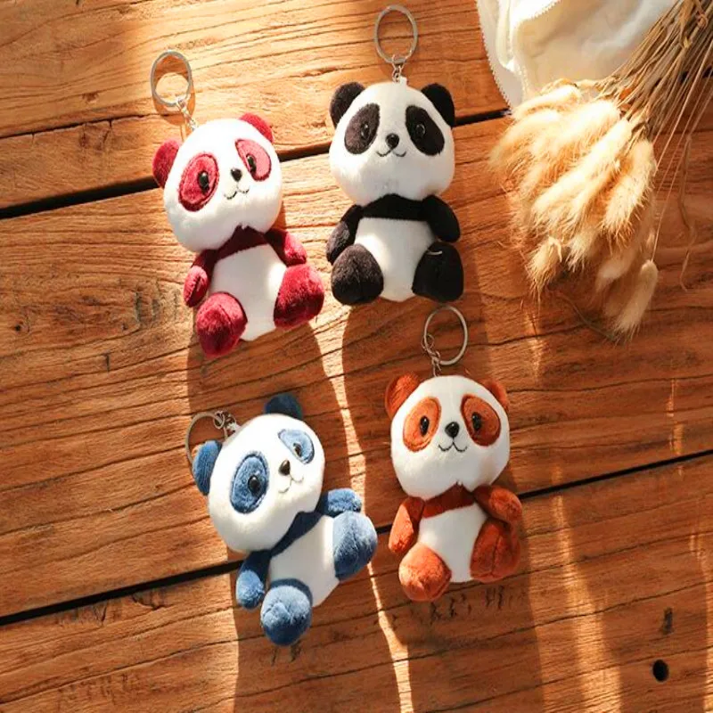 

4-color Cute Panda Plush Doll key chain bag pendant, panda plush doll gift Christmas gift
