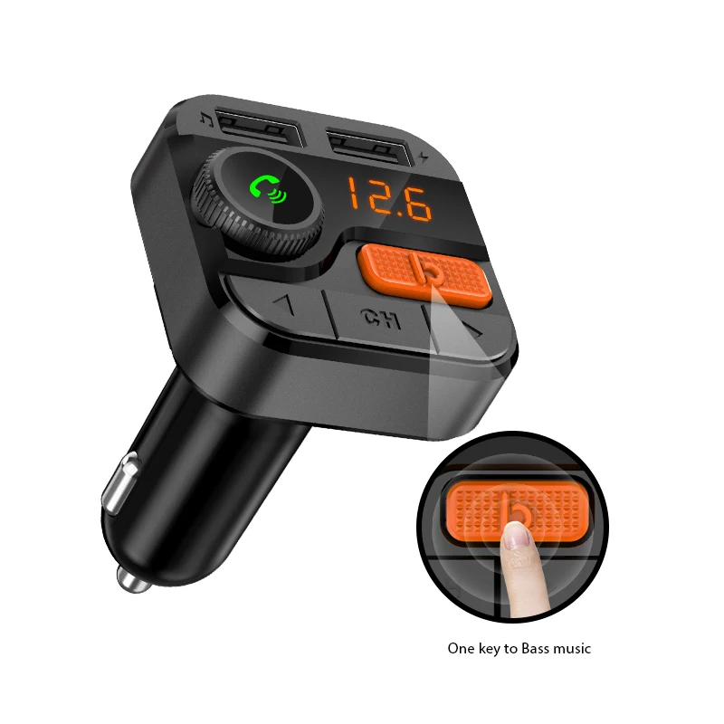 

BT82D 2019 Hot Bluetooth 5.0 Car MP3 Player Bluetooth FM Transmitter Kit Hands-Free 3.1A Dual USB Car Charger Car Accessories