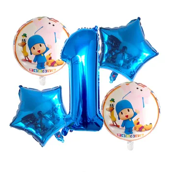 

5pcs/lot Pocoyo Number Balloon For Birthday Party Wedding Decoration Cartoon Pocoyo Balloons Inflables Toys Boy Festa Baloes set