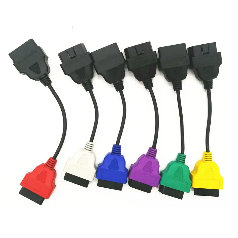 6PCS Высокое качество 6 шт./лот OBD2 разъем Диагностический Кабель-адаптер для FIAT ECU сканирования и Multiecuscan адаптер для Fiat 6 цветов кабели - Цвет: 6PCS