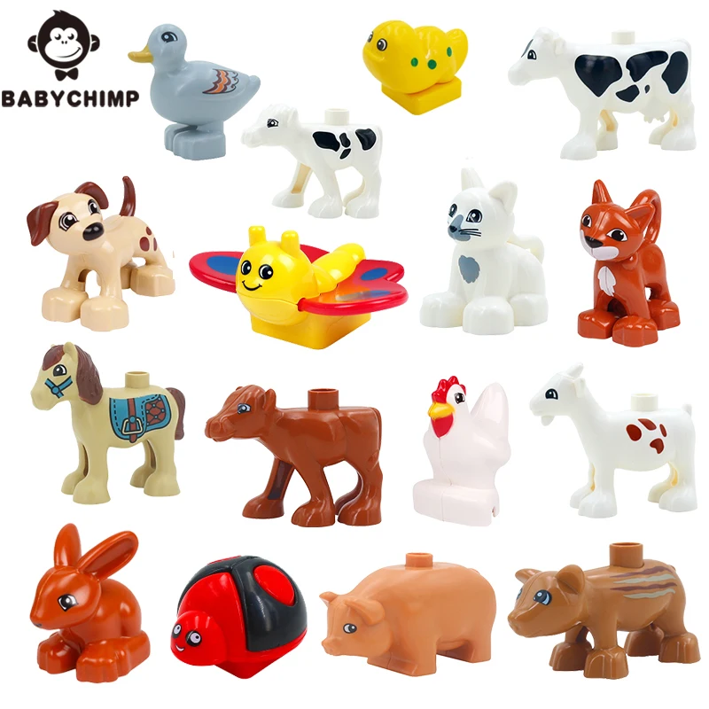 

Animal poultry Original Big Building Blocks Classic Accessories Compatible with Duplo Figure Set Bricks Children Pig toys gifts