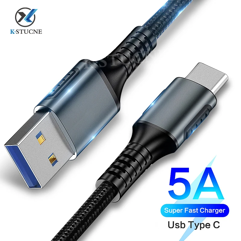 5А usb type-C кабель для huawei mate 20 P20 Lite USBC Быстрая зарядка зарядное устройство USB-C type-C кабель для samsung Redmi Note 8