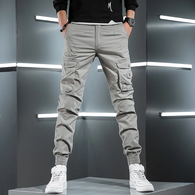 Pantalones Cargo tácticos de moda para hombre, Joggers deportivos, ropa de  calle informal, pantalones ajustados de Hip Hop