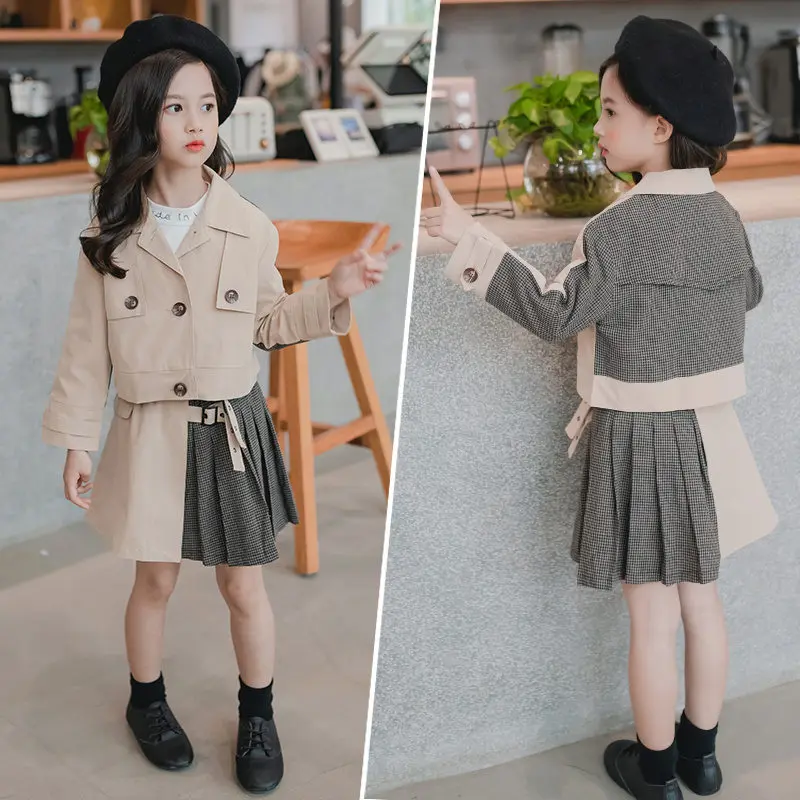 

2pcs Set Fashion for Kids Girl Patchwork Top+Tutu Skirts Princess Clothes Set 2019 New Arrival Teenage Tracksuit School Outfits