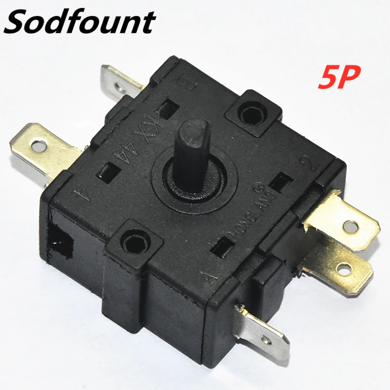 Electric Room Heater Position 3 Pin 5Pin Rotary Switch Selector AC 250V 16A