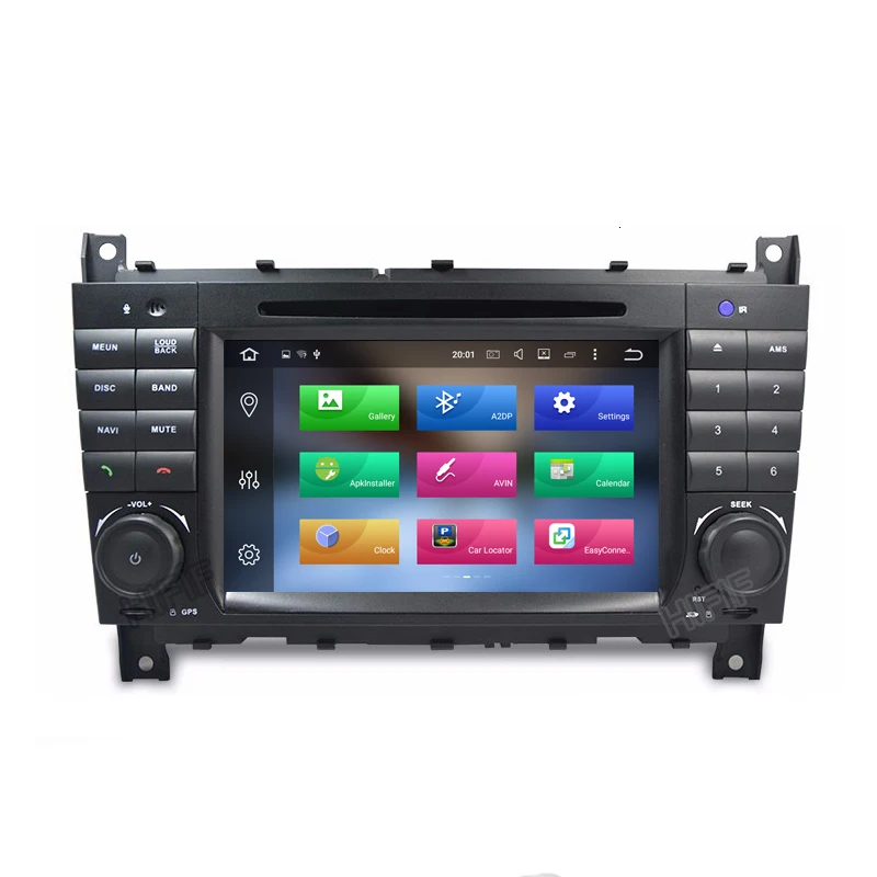 Excellent DSP 7" 2 Din Quad Core Android 9.0 Car DVD GPS For Mercedes/Benz C Class W203 2004-2007 C200 C230 C240 C320 C350 CLK W209 04-11 2