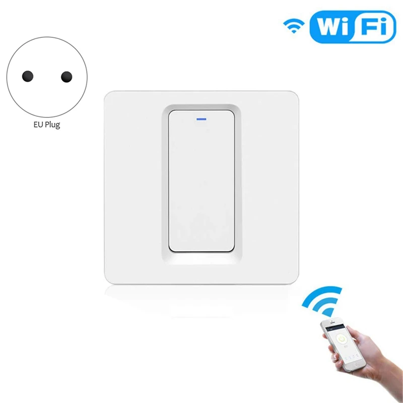 Wifi умный кнопочный переключатель, стандарт ЕС, водонепроницаемый пульт дистанционного управления, светодиодный светильник, умный переключатель Alexa Google Home