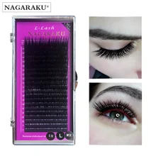 NAGARAKU L curl 7~ 15 мм Смешанные норковые ресницы для наращивания L curl Индивидуальные ресницы L curl накладные ресницы Премиум Мягкие норковые 20 линий