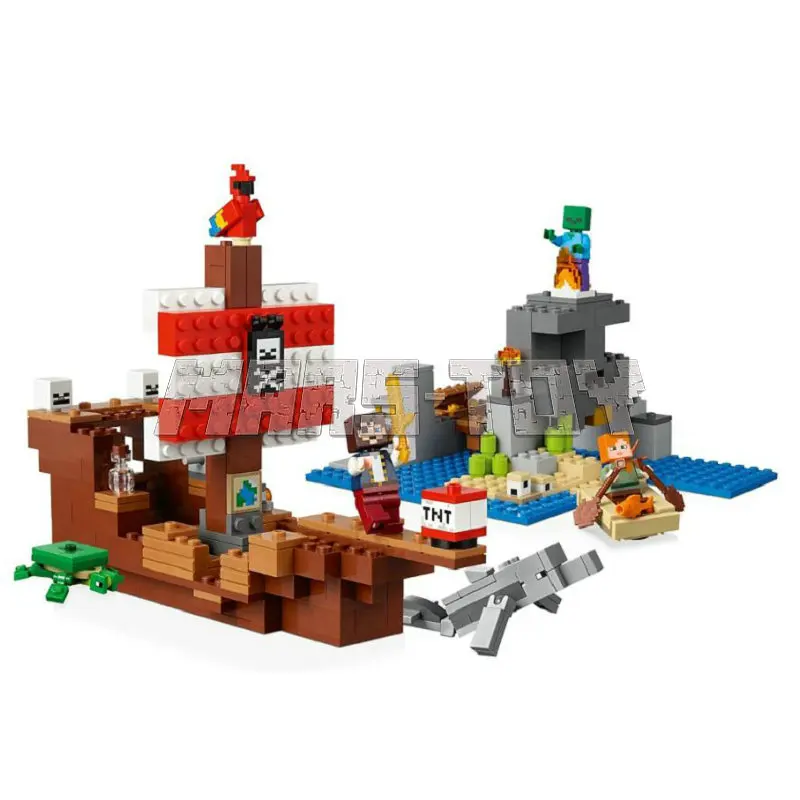 The Pirate Ship Adventure Building Blocks With Alex Action Figures Compatible 21152 Bricks Set Toys The Pirate Ship Adventure Building Blocks With Alex Action Figures Compatible 21152 Bricks Set Toys