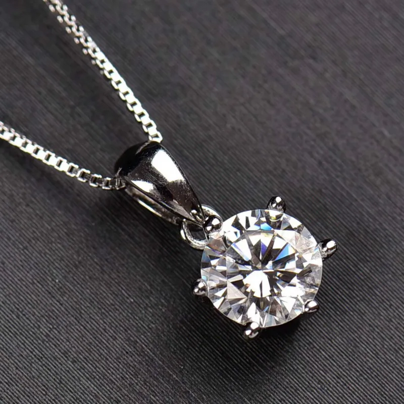 Натуральный Муассанит D цвет женский кулон 0.5ct-2ct ожерелье Женская цепочка ключицы Чистое Серебро S925 кулон ожерелье хорошее ювелирное изделие