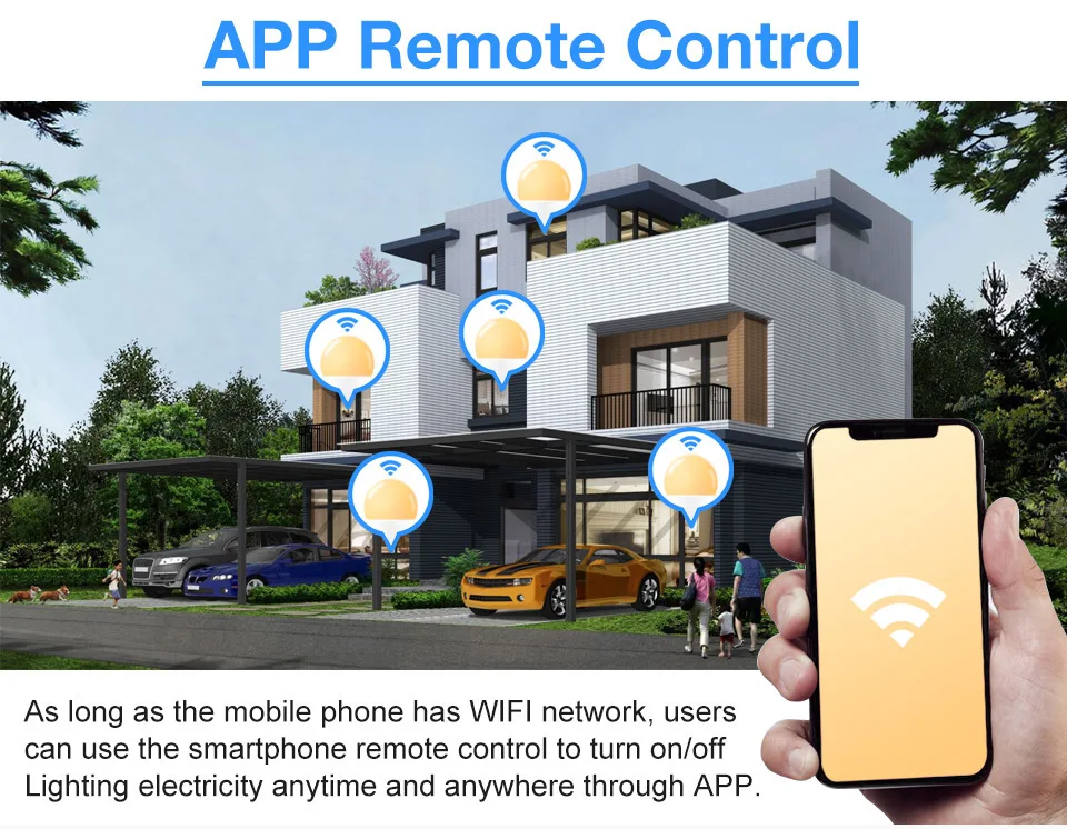 Dimmable 15W E27 WiFi Smart Light Bulb LED Lamp App Operate Alexa Google Assistant Voice Control Wake up Smart Lamp Night Light