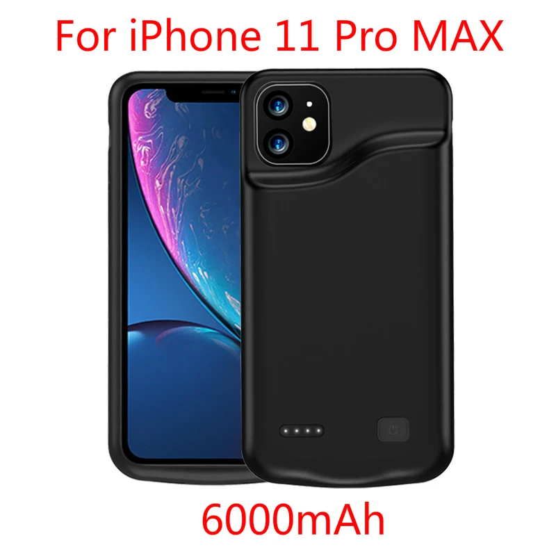 i 11 Pro Max 6000mah Чехол для аккумулятора для iPhone 11, чехол для аккумулятора, чехол для зарядного устройства для iPhone 11 Pro Max, Внешний чехол для зарядного устройства - Цвет: i 11 Pro Max 6000mah