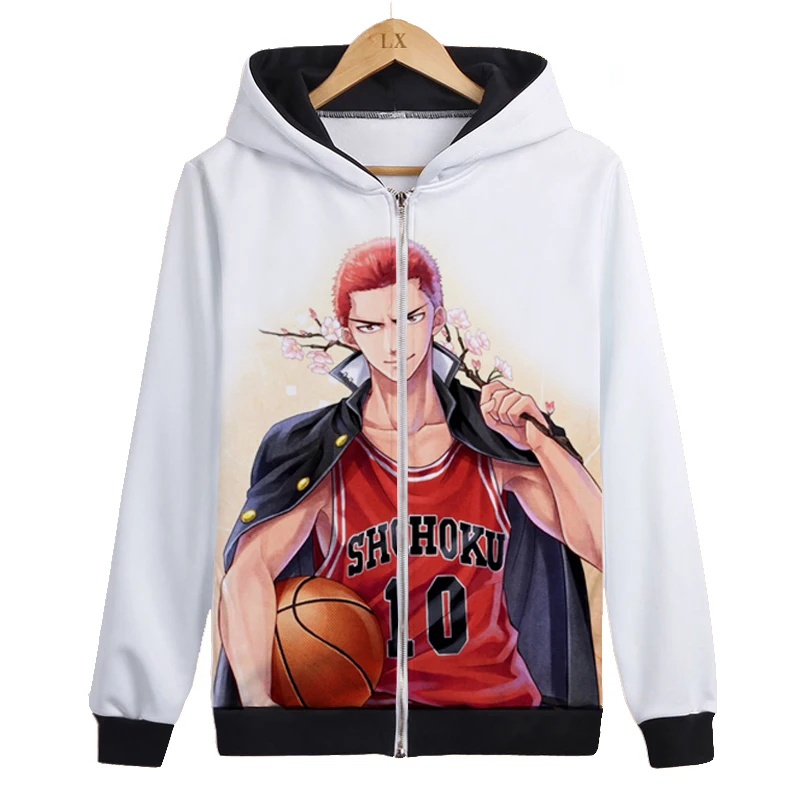 Игра SLAM DUNK аниме Hanamichi Толстовка Sakuragi Мужская Женская толстовка Уличная Повседневная Осенняя Толстовка SLAM DUNK цифровая печать