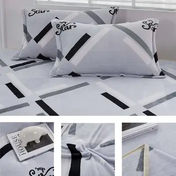 

YanTing Home Textile Reactive Printing Flat Sheet With Pillowcase Twin Full Queen King Size Anti Pilling Keep warm Bedding Sets