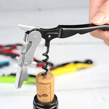 2pcs Stainless Steel Cork Screw Corkscrew Wine Corkscrew With Aluminum Foil Knife Beer Corkscrew Sea Horse Knife Kitchen Gadgets