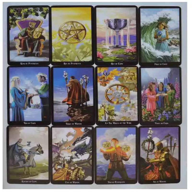 

4 Style 78 Tarot Cards English Version Mysterious Divination Fate Personal Playing Cards Game For Women