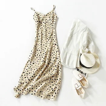 

Women's 2020 Summer Dress Mid-Length Sexy Leopard Print Premium Dungaree Dress Vest Dress